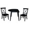 International Concepts 42 in. Solid Wood Round Dual Drop Leaf Dining Table with 2 Chairs in Black K46-42DL-C613-2 - alternate 6